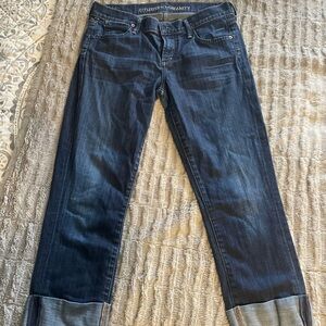 Citizens Of Humanity Blue Straight Leg Jeans with Faded Details
